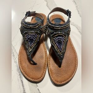 Nurture blue toned beaded leather sandals Women’s Size 9.5M